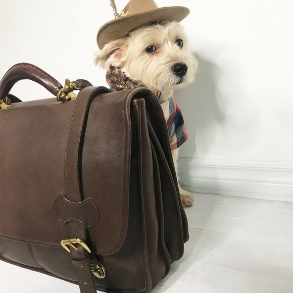 1980's Leather Laptop Bag - Picture 2 of 12